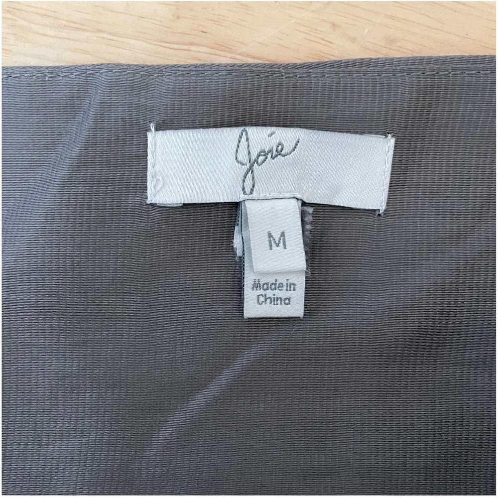 Joie Olive Brown Draped Wrap Mini Skirt Side Tie Pleated Lyocell 18-2-002350 M